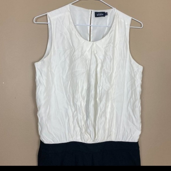 Kate Spade Saturday Sleeveless Jumpsuit  Colorblock, White, Black - Picture 3 of 5